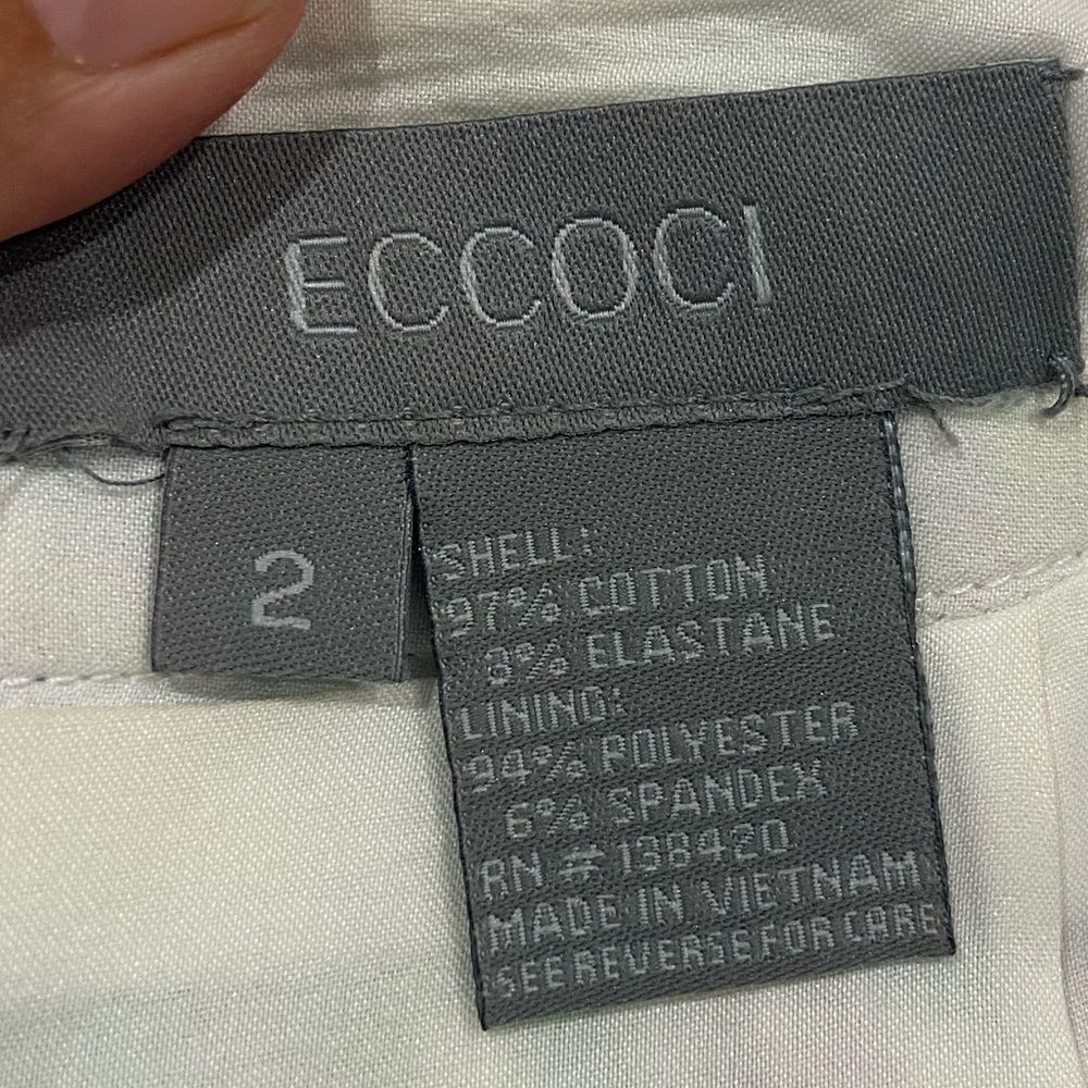 ECCOCI tropical floral skirt exposed zipper back slit size 2 - Picture 5 of 6